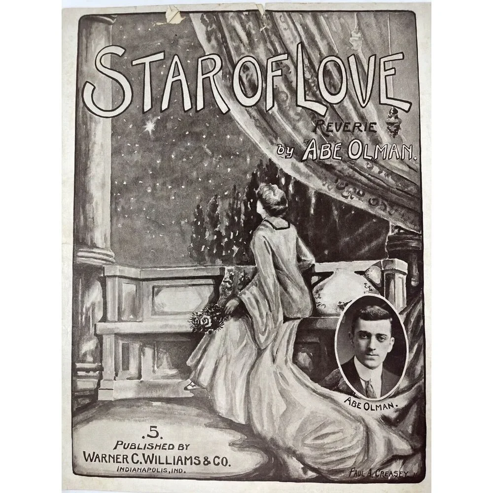 1911 Antique Star of Love Reverie Sheet Music‎ Abe Olman